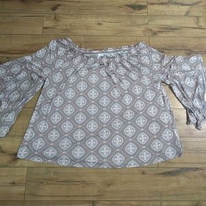 Off the shoulder bell sleeve top